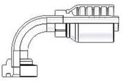 Parker 1XN78-24-24 Caterpiller Adapter Elbow 1-1/2 Flange X 1-1/2 Hose