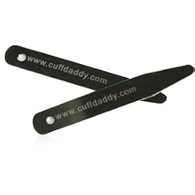 3 Pairs of Rhodium Silver Collar Stays for a Well Dressed Man (2.5" x 7/16")