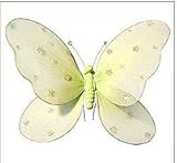 14″ x 8″ yellow Hanging Nylon Butterfly ceiling wall décor baby nursery room wedding decor decoration