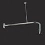 Corner Shower Curtain Rod (48" x 48" / 36" Ceiling Support) - Polished & Lacquered Brass