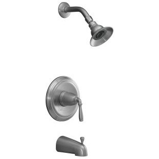 Devonshire Rite-Temp Tub and Shower Faucet with Lever Handle Finish: Brushed Chrome