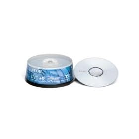 TDK DVD+R Recordable Disk Write-once Spindle 16x Speed 120min 4.7Gb Ref DVDR47CB2516X [Pack of 25]