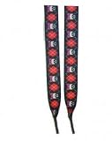Outer Rebel Fashion Shoelaces- Black with Red Girly Skull Argyle