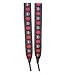 Outer Rebel Fashion Shoelaces- Wide Black with Red Girly Skull Argyle