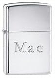 Personalized High Polish Chrome Engraved Zippo Lighter - Custom Zippo Lighter
