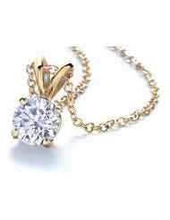 0.60ct Round Cut Diamond Solitaire Pendant in 14kt Yellow Gold