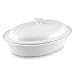 Le Creuset Stoneware 5.3 Quart Oval Covered Dish, White