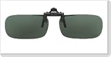 Polarized clip-on flip-up plastic sunglasses - true rectangle - A (51mm) B (29mm) - Available in Polarized Gray