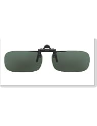 Polarized clip-on flip-up plastic sunglasses - true rectangle - 51mm Wide X 29mm High (113mm... by OPSALES