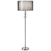 Contemporary Two Light Floor Lamp with Black Linen Shade in Polished Chrome