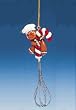Gingerbread Kisses Boy Holding Whisk Kitchen Utensil Christmas Ornament 5"