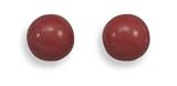 Rhodium Plated Red Coral Stud Earrings