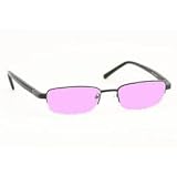 COMPUTER GLASSES WITH PINK POLYCARBONATE DOUBLE SIDED ANTI-REFLECTIVE COATING, SCRATCH COATING AND UV PROTECTION - BLACK METAL FRAME - 50-18-135