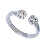 .925 Sterling Silver Toe Ring With White Cubic Zirconias