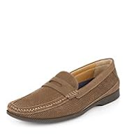 Airflex™ Comfort Leather Perforated Slip-On Loafers with Freshfeet™