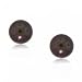 14KT Gold Stud Earrings - Chocolate Dyed Akoya Pearls