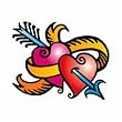 Two Hearts Temporary Tattoo 2x2