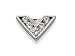 9ct White Gold Cubic Zirconia V Single Stud Earring