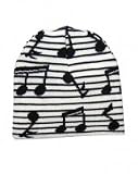 Outer Rebel Fashion Beanie- White Stripe with Musical Notes