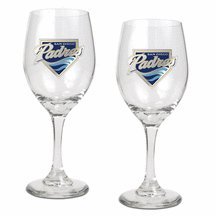 San Diego Padres 2 Piece Wine Glass Set