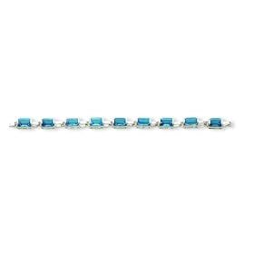 Sterling Silver Rectangular Blue Topaz Bracelet by A Great Jewelry Co.