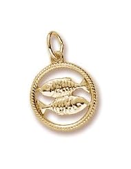 Rembrandt Charms, Pisces Charm, 10K Yellow Gold
