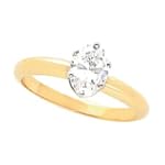 0.41 Ct G VS2 oval Diamond 14K Yellow-Gold Solitaire Engagement Ring Certified