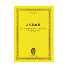 Brandenburgisches Konzert Nr. 4 G-Dur: BWV 1049. Violine principale, 2 Fl�ten und Streicher. Studienpartitur. (Eulenburg Studienpartituren)