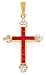 Jewelry : 14k Gold, Diamond & Ruby Cross Pendant (0.86ctw)