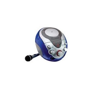 GPX J108BL Portable Karaoke CD+G System with Dual Microphone Jacks