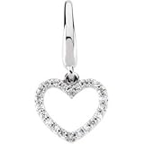 14K White Gold Diamond Heart Charm - 0.12 Ct.