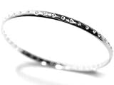 Diamond Flash Set Full Circle Bangle Bracelet, 18k White Gold CTW 0.90