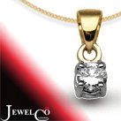 Jewelco London 18 Carat 2-Colour Gold 10pt 4 Claw Diamond Solitaire Pendant