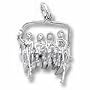 Quadchair,Skiing Charm - 10k Yellow Gold