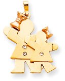 Big Girl Small Girl Charm, Yellow/Pink Gold