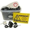 150x Ringisolator + Einschraubhilfe + Warnschild f�r den Weidezaun
