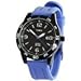 Timex Mens Date Window Black IP Stainless Steel Case Blue Rubber Strap Watch T2P137