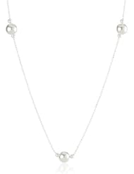 Sterling Silver Bead Necklace with Large Bead Stations