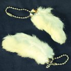 Natural Color Rabbit Foot Keychain Key Chain (2 PIECES)