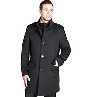 Big & Tall Collezione Wool Blend Double Collar Check Jacket