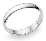 3MM 14K White Gold Plain Wedding Band Ring