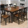 Jofran 7 Piece Dining Table Set in Finster Black and Boylston Brown