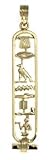 Egyptian Cartouche Pendant with GRANDPA in Ancient Egyptian Hieroglyphics - Open Style- in Gold, Sterling Silver or Sterling Silver with Gold Symbols