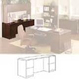 92000 Series Kneespace Credenza, Full-Height Pedestals, Henna Cherry, 72 x 24