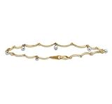 Curb Link Diamond Cut Anklet - 14k Two Tone Gold