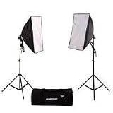 Flashpoint Two Light Softbox kit with Fluorescent Bulbs, Stands and Carrying Case