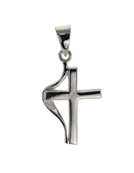 CleverEves Sterling Silver Methodist Cross Pendant or Necklace 21 x 14 mm