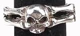 Bones Skull Head Bone Dark Goth Pewter Ring