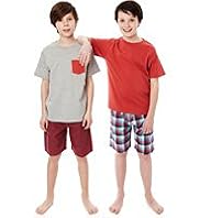 2 Pack Autograph Cotton Rich Checked Short Pyjamas