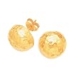 14k Gold Hammered Flat Post Earrings